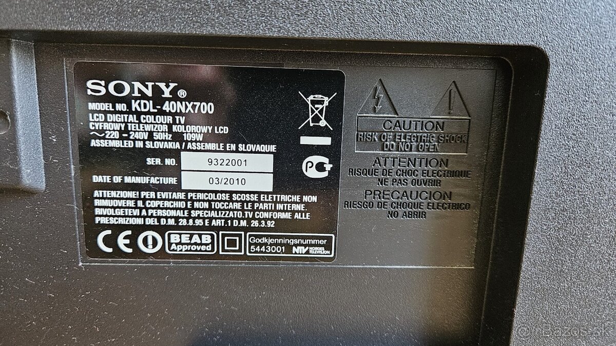 Predám TV Sony Bravia