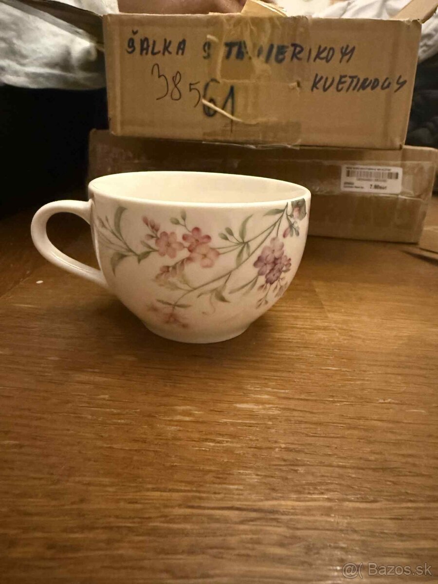 Porcelánove šálky + podtácky 6ks sada