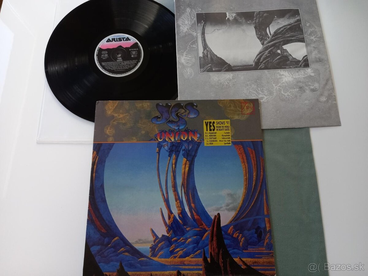 YES  „Union“ /Arista 1991/ +orig. vnut. ob/texty top stav, L