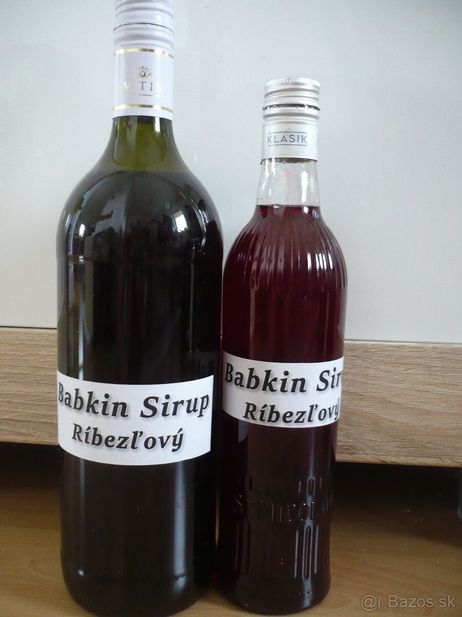 Predám Babkin sirup ríbezľový a aróniový