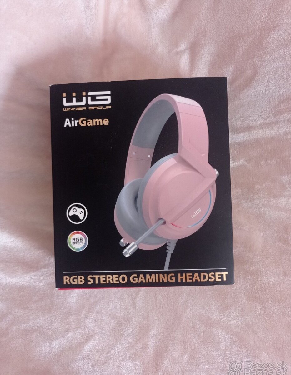 NOVÉ Herné slúchadlá ružové podsvietené