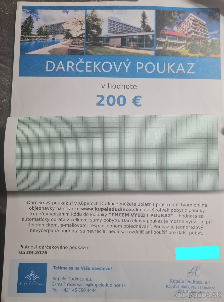 Poukaz Kúpele Dudince
