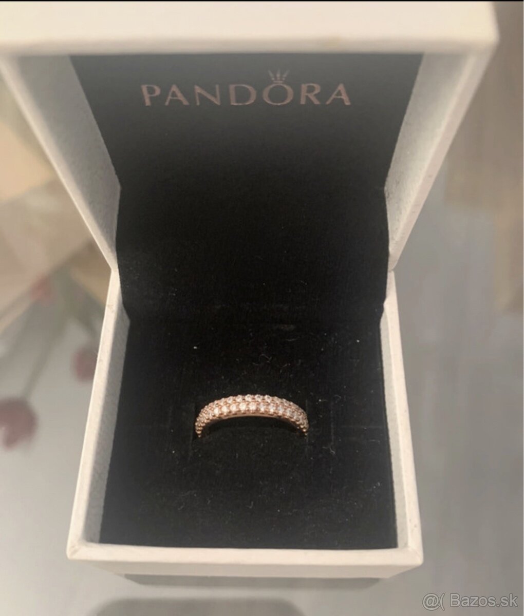 Pozlatený zirkónový prsteň Pandora veľ. 50