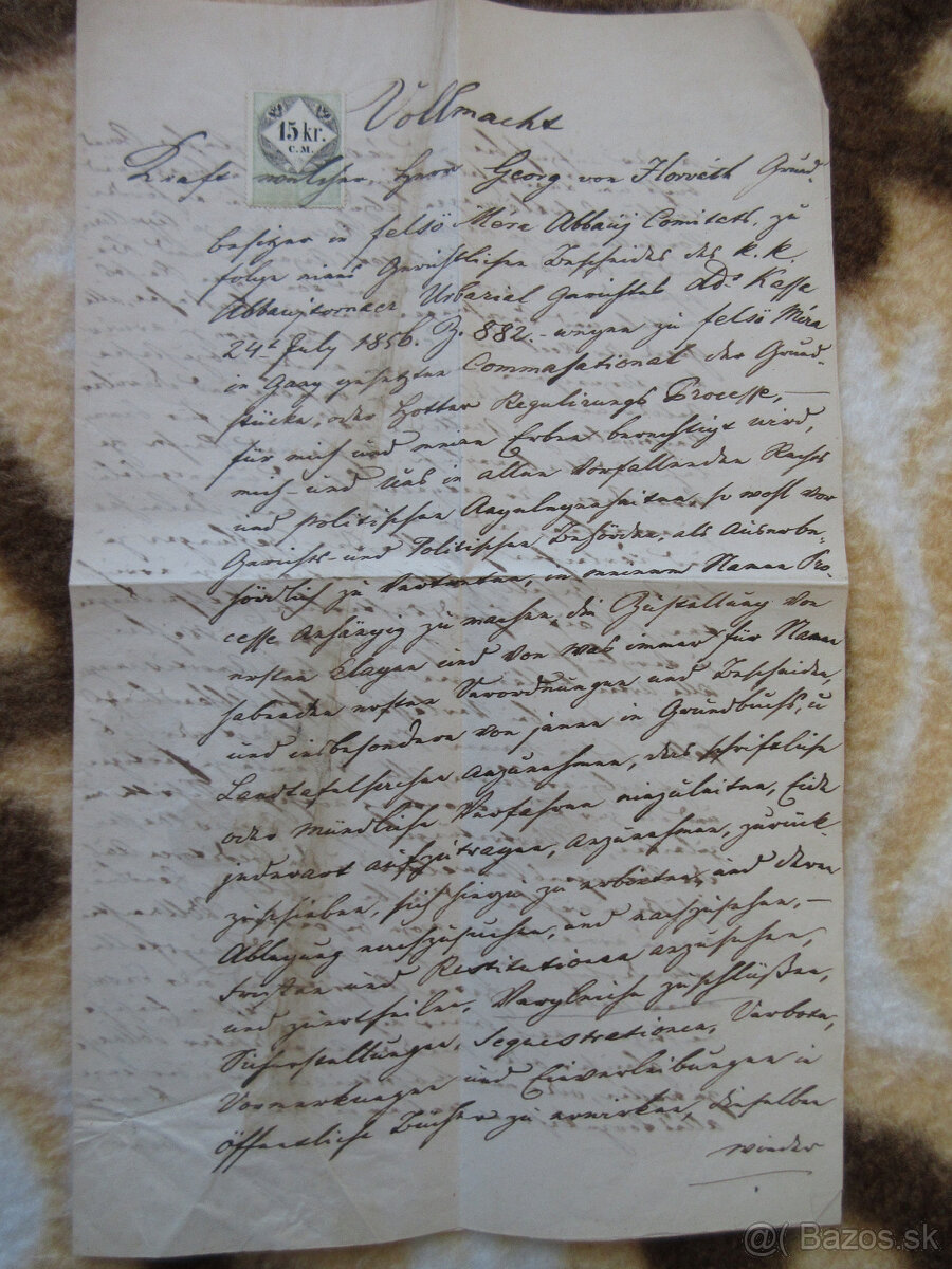 Listina Ružomberok r. 1856, voskové pečate