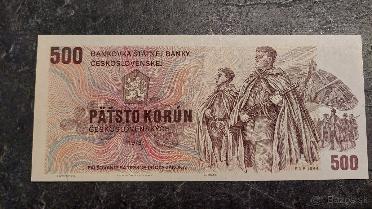 500 Kčs 1973, stav N (UNC)