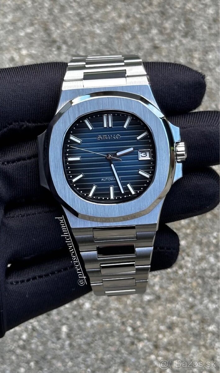 Seiko mod Nautilus Blue