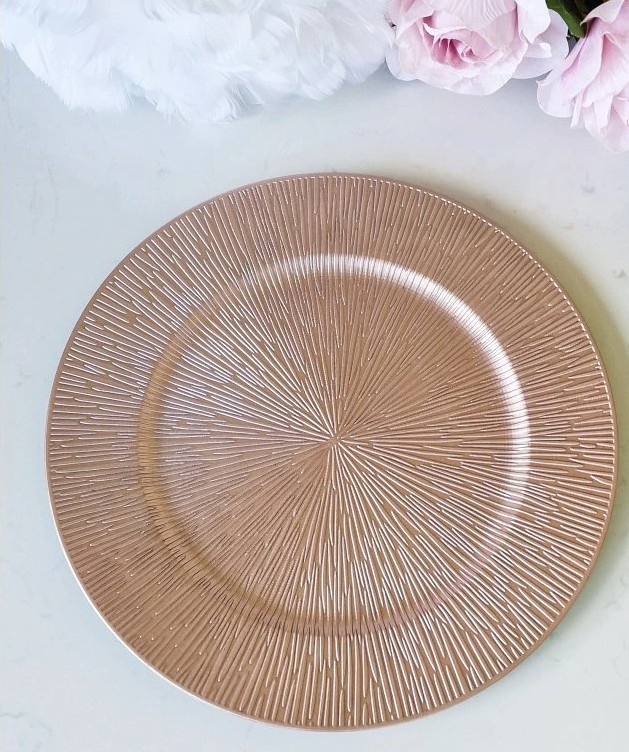 Ružový plastový podtanier - klubový tanier rose gold