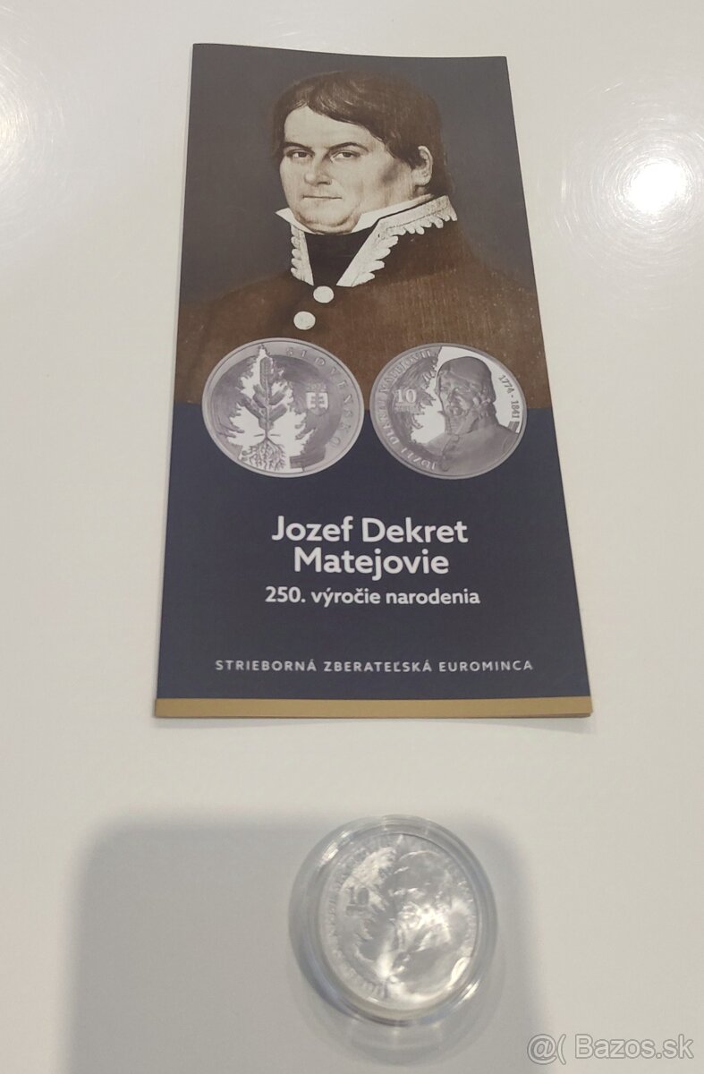 10 eur Slovensko 2024 - Jozef Dekrét Matejovie - BK