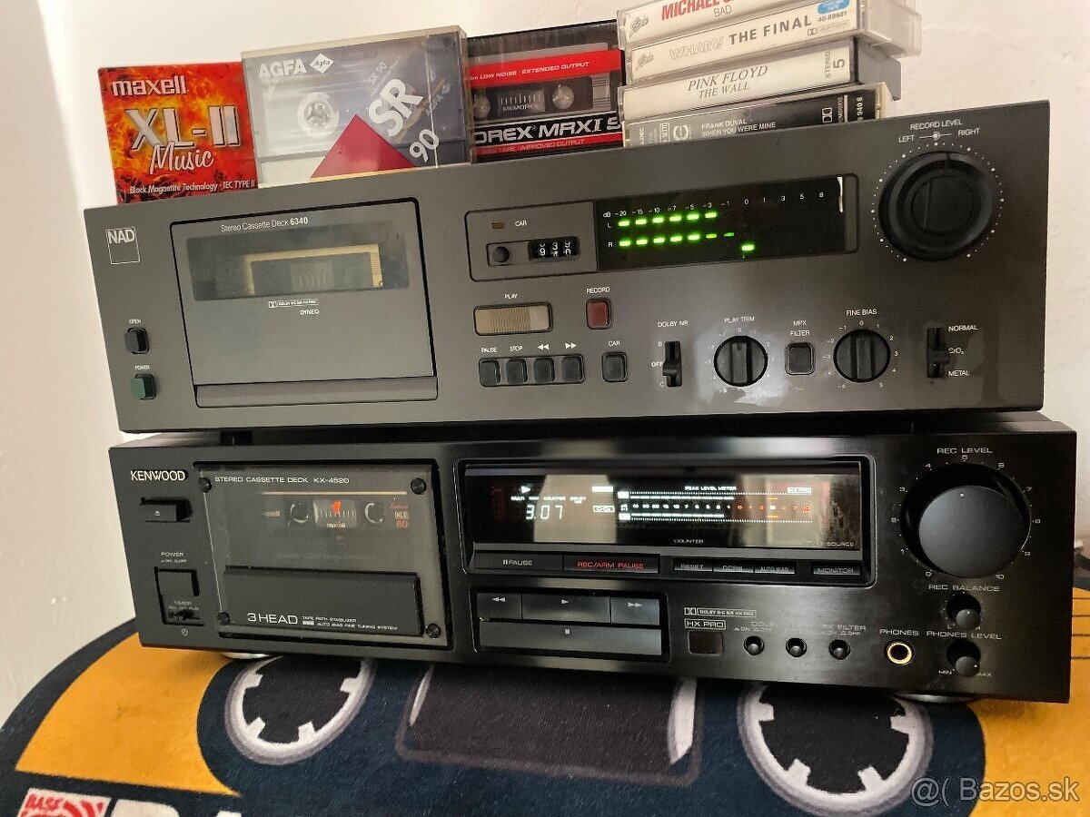 Predam kazetak 2x NAD,Kenwood a dvojdeck TECHNICS
