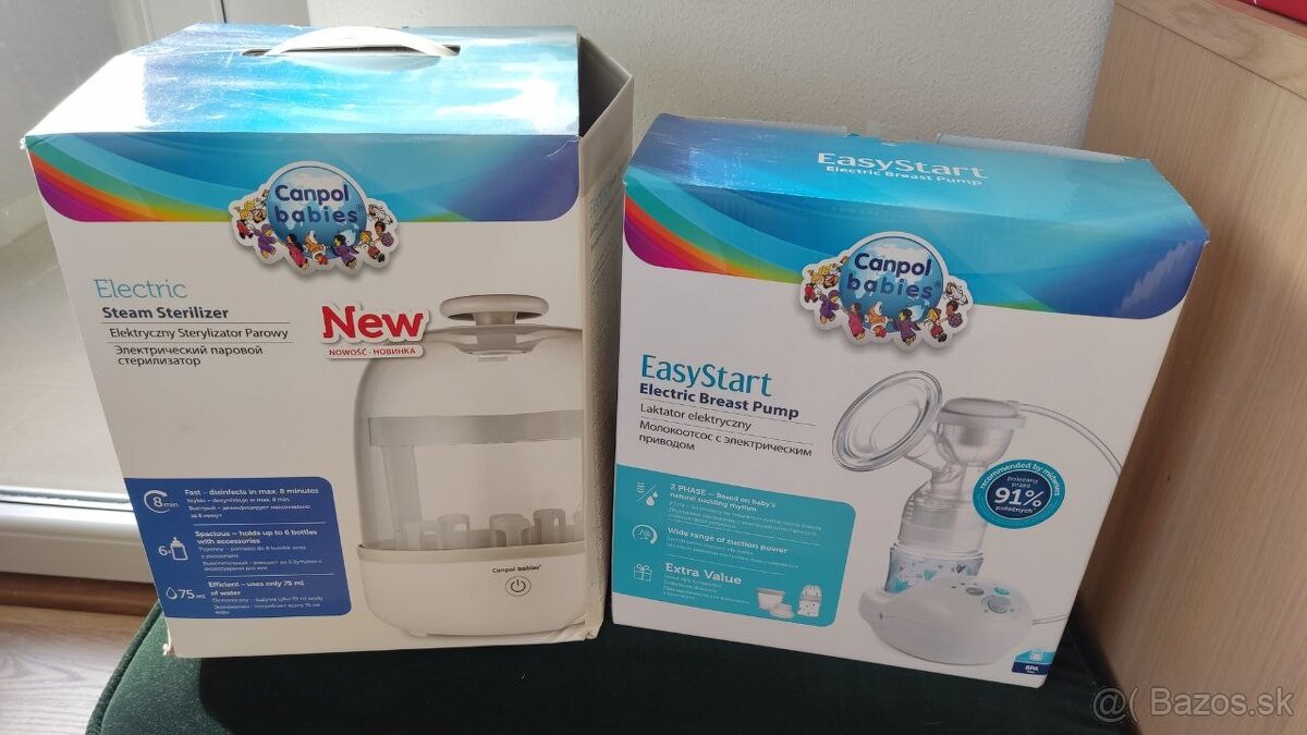Elektrická odsávačka a sterilizátor fliaš a cumlíkov
