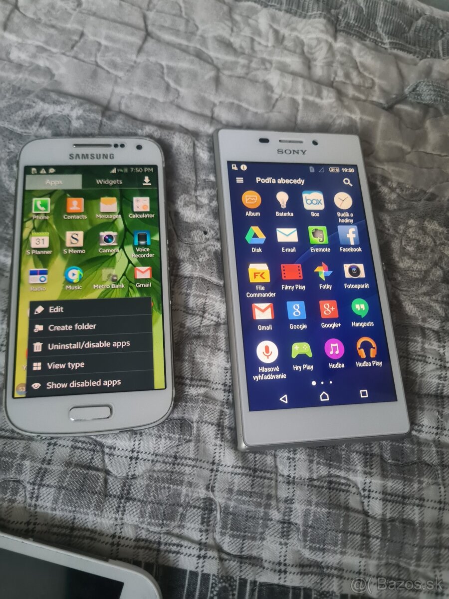 Predám používane telefóny zn. Sony Xperia .M2  A.Samsung gal