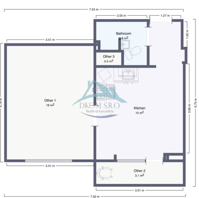 Jedno izbový byt s balkónom a v Šahách