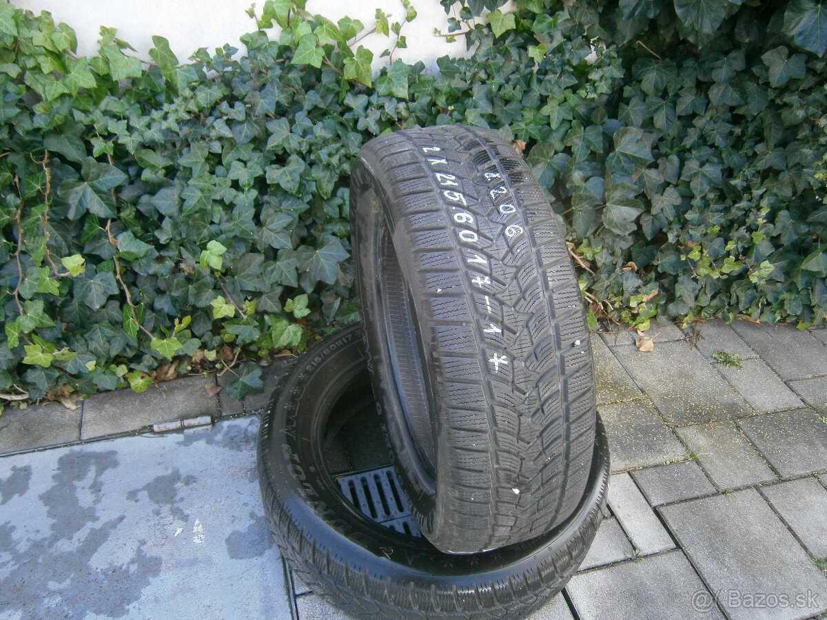 Predám 2x zimné pneu Dunlop 215/60 R17 96HXL