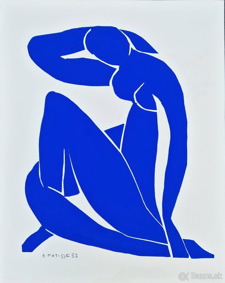 Henri Matisse - Modrý akt II (Bez rámu) Sieťotlač, fauvizmus