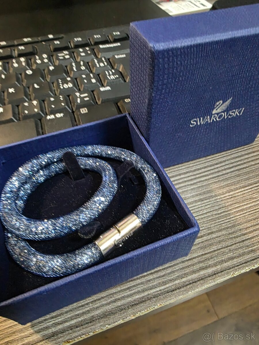 Swarovski Stardust double bracelet modrý