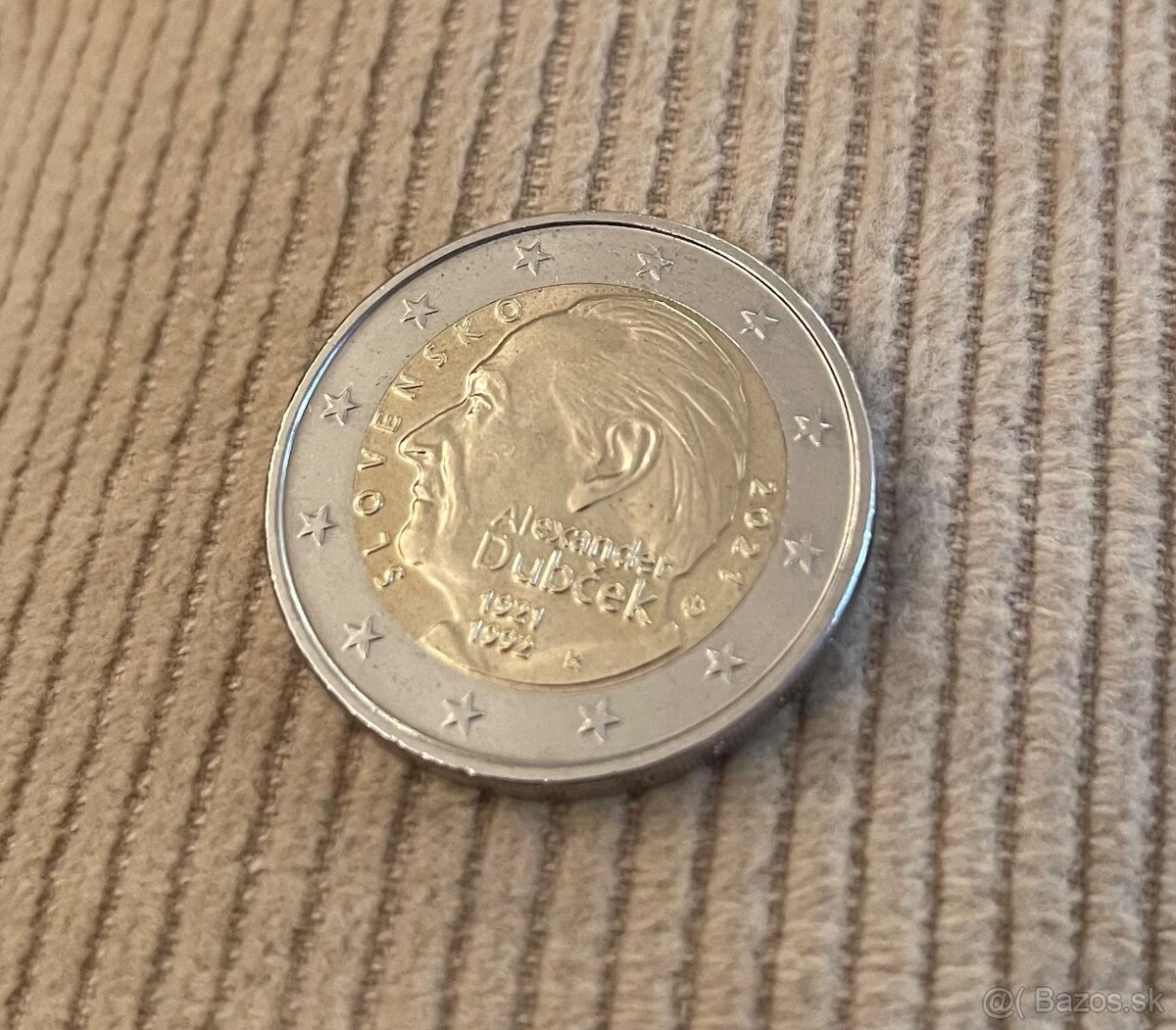 Pamätná 2 eurova minca Alexander Dubček 2021