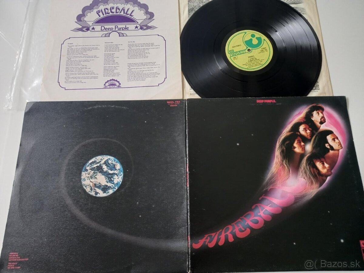 DEEP PURPLE “Fireball” /Harvest 1972/ “rastrovany” rozkl ob+