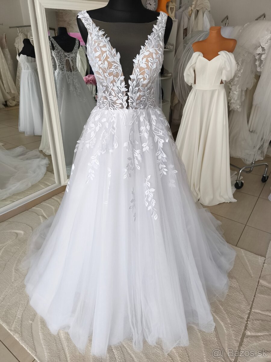 Predám nádherné úplne nové  snehové biele svadobné šaty