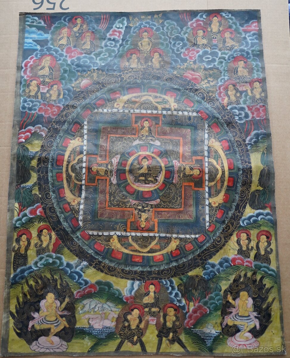 Ručne maľovaná tibetská Thangka - Mandala (Škola Gelugpa)