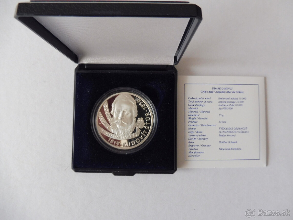 10 eur Ľudovít Štúr, proof