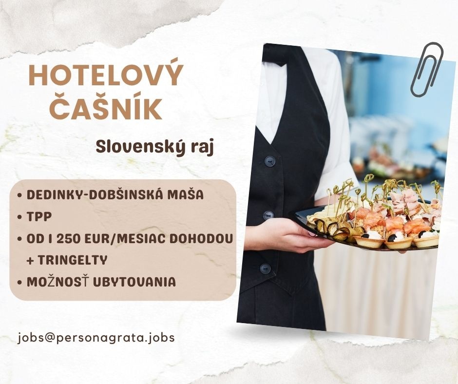 Hotelový čašník - Slovenský raj