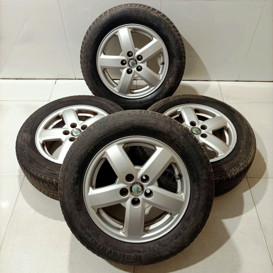 Alu disky ŠKODA - R15 5x100 - letné Continental 195/65R15
