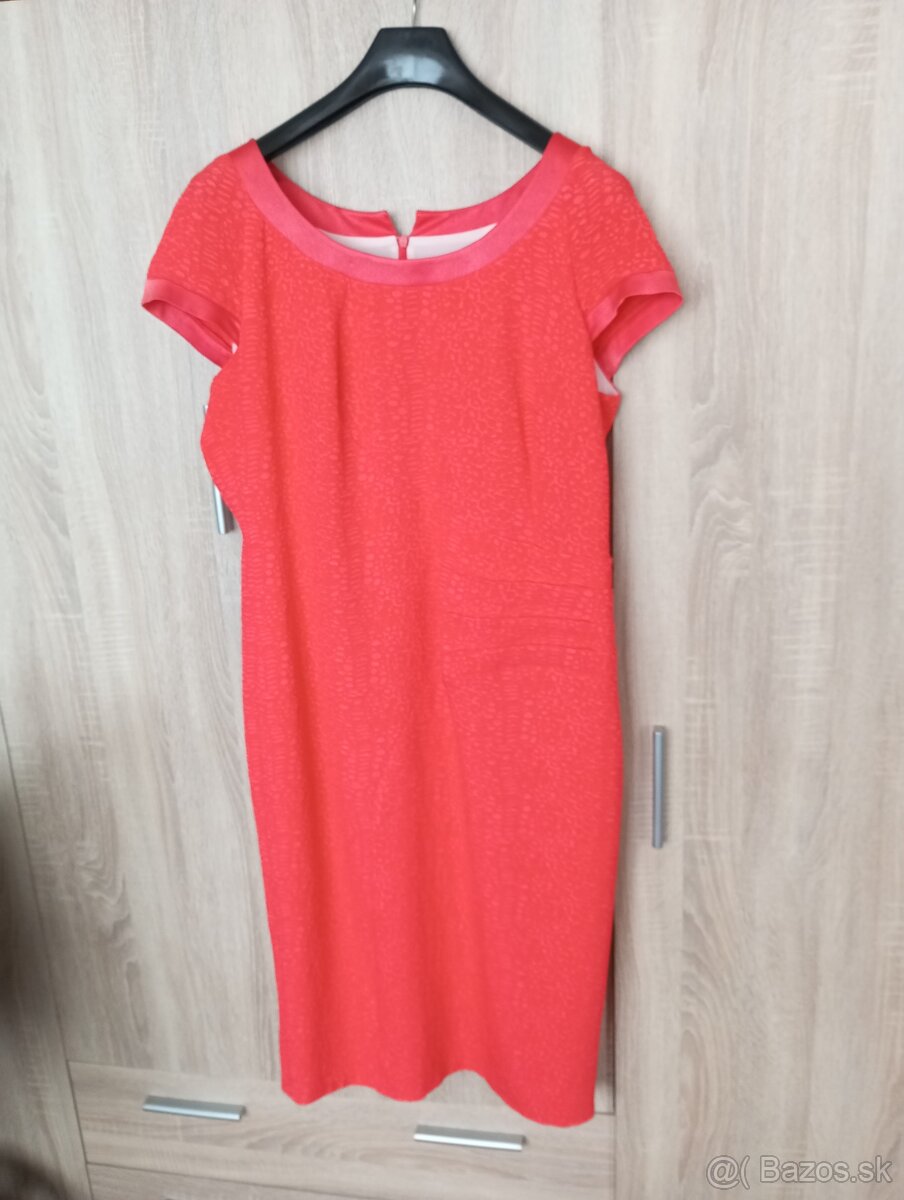 Dámske elegantne spolocenske oranžové šaty xxl/46