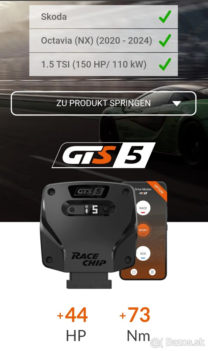 Racechip GTS, Škoda Octavia 4 1.5TSI 110Kw