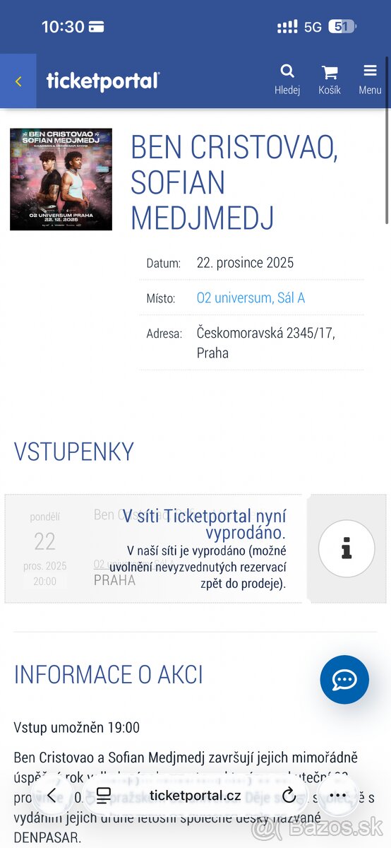 Vstupenky BEN CRISTOVAO, SOFIAN MEDJMEDJ 22.12.2025