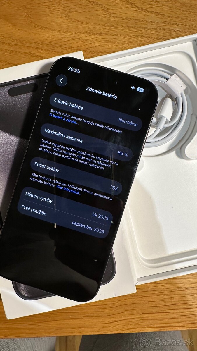 Apple iPhone 15 Pro 128GB 86% Batéria