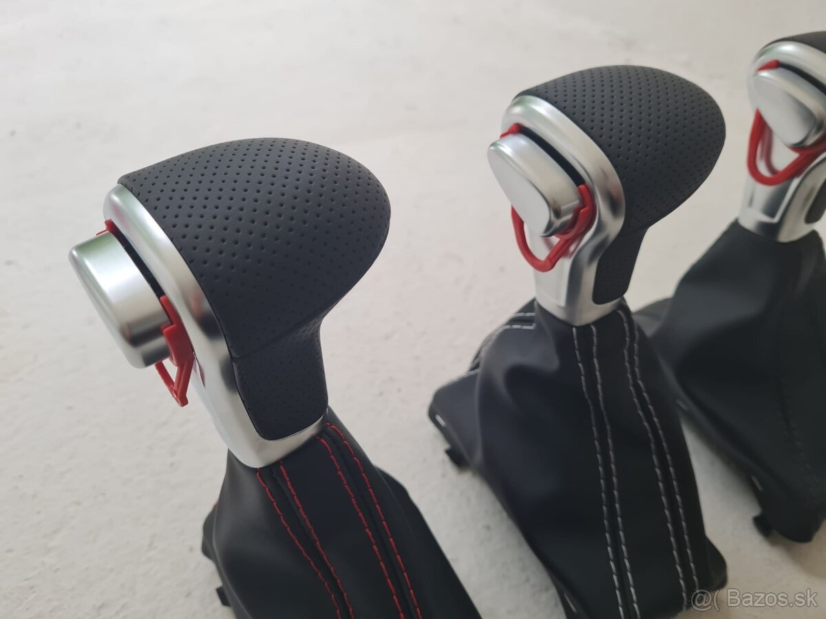 Radiaca páka pre automat AUDI / čierna biela červená nitka