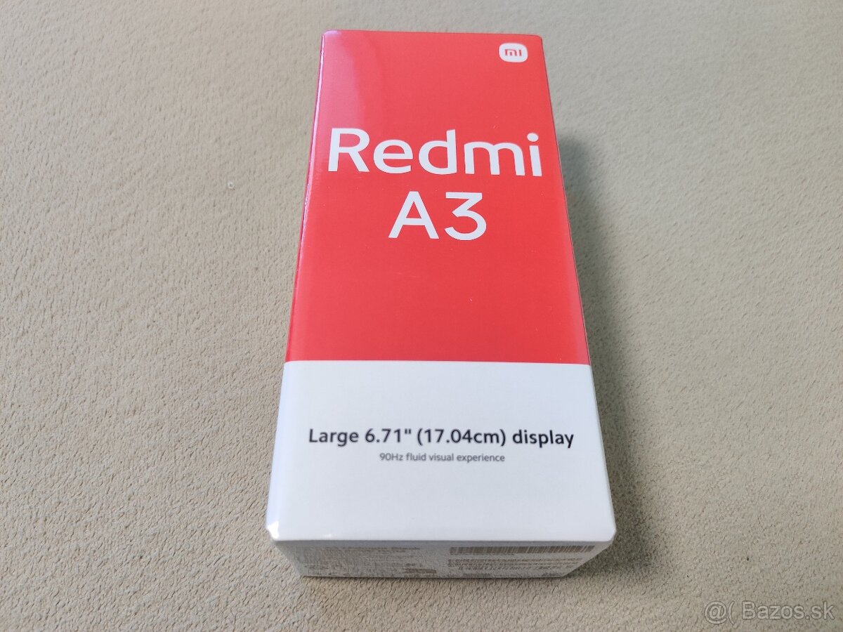Xiaomi Redmi A3-4G.  3gb/64gb.  Čierna metalíza.  Nový.
