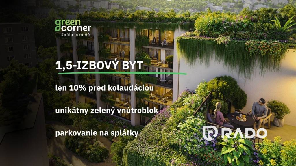 RADO | 1,5 izbový byt 45,30m² | Greencorner | Bratislava-Nov