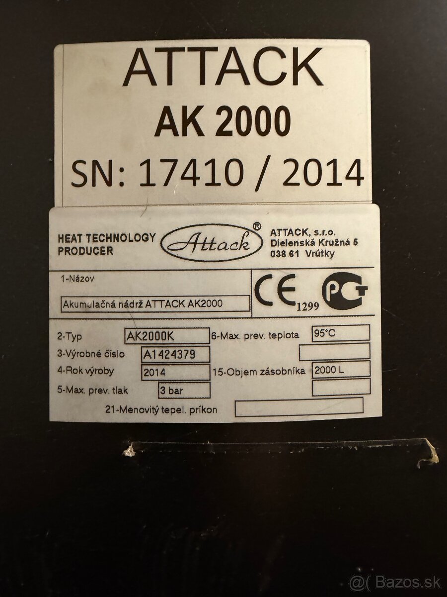 Predam akumulacnu nadrz 2000 l s izolaciou