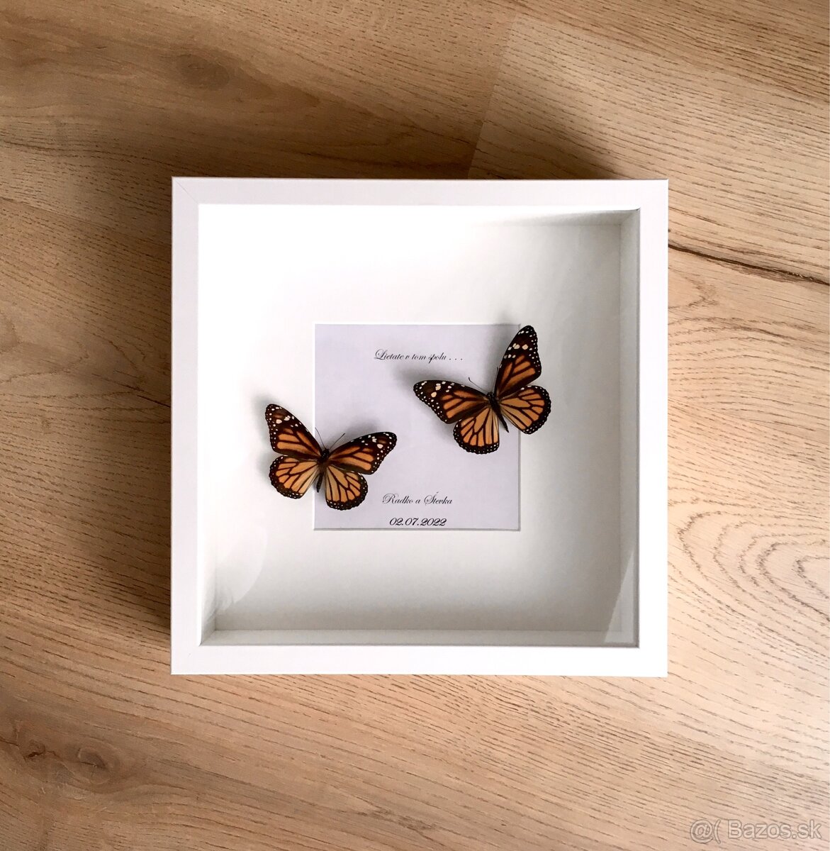 Svadobné motýle s venovaním