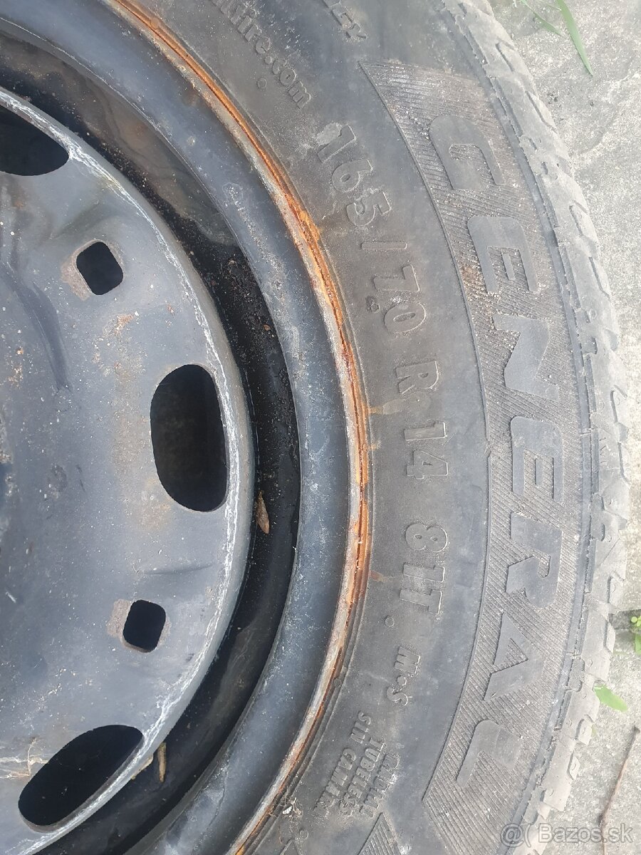 4x letné gumy komplet s diskami 165/70 R14