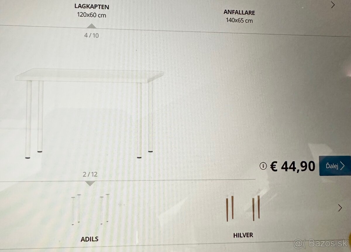 Stôl IKEA biely 120x60cm
