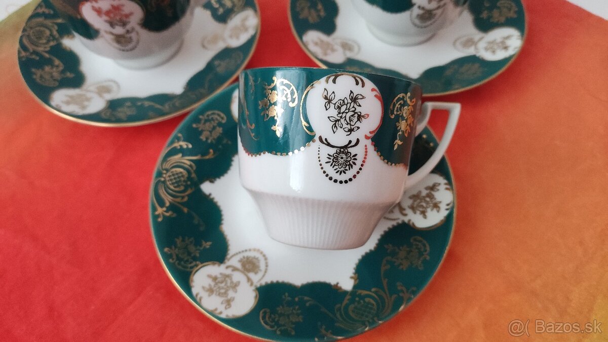 Kávová súprava, šálky Pirkenhammer Czechoslovakia