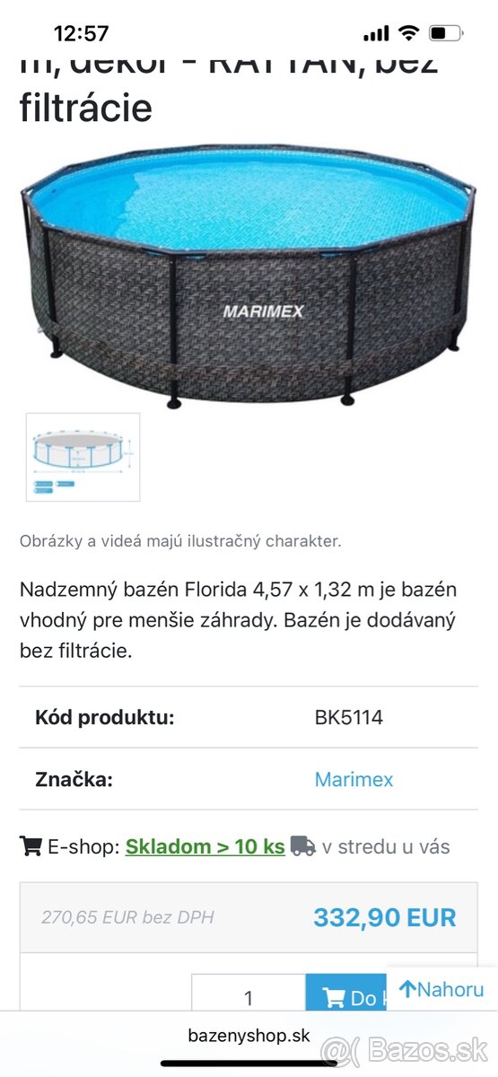 Okrúhly bazén + rebrík , vysávač , piesok do filtracie