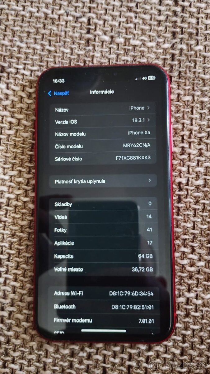 iPhone Xr 64 gb red NIKDY OTVARANY