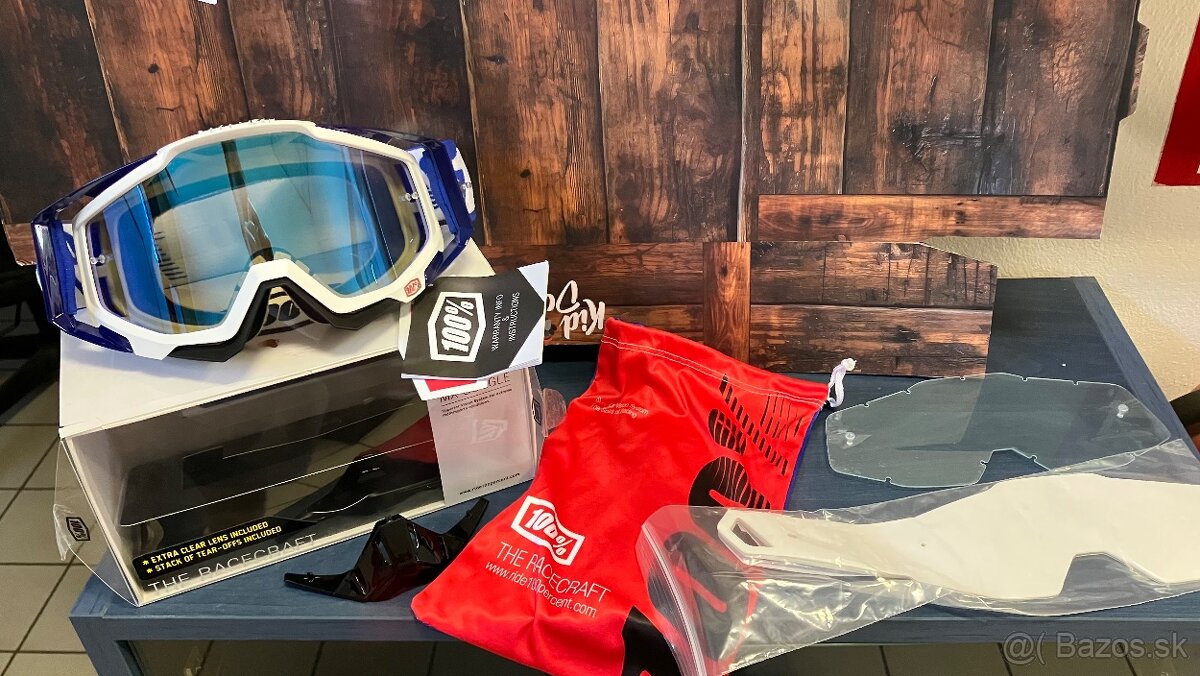 100% Racecraft blue Lens so zrkadlovým sklom