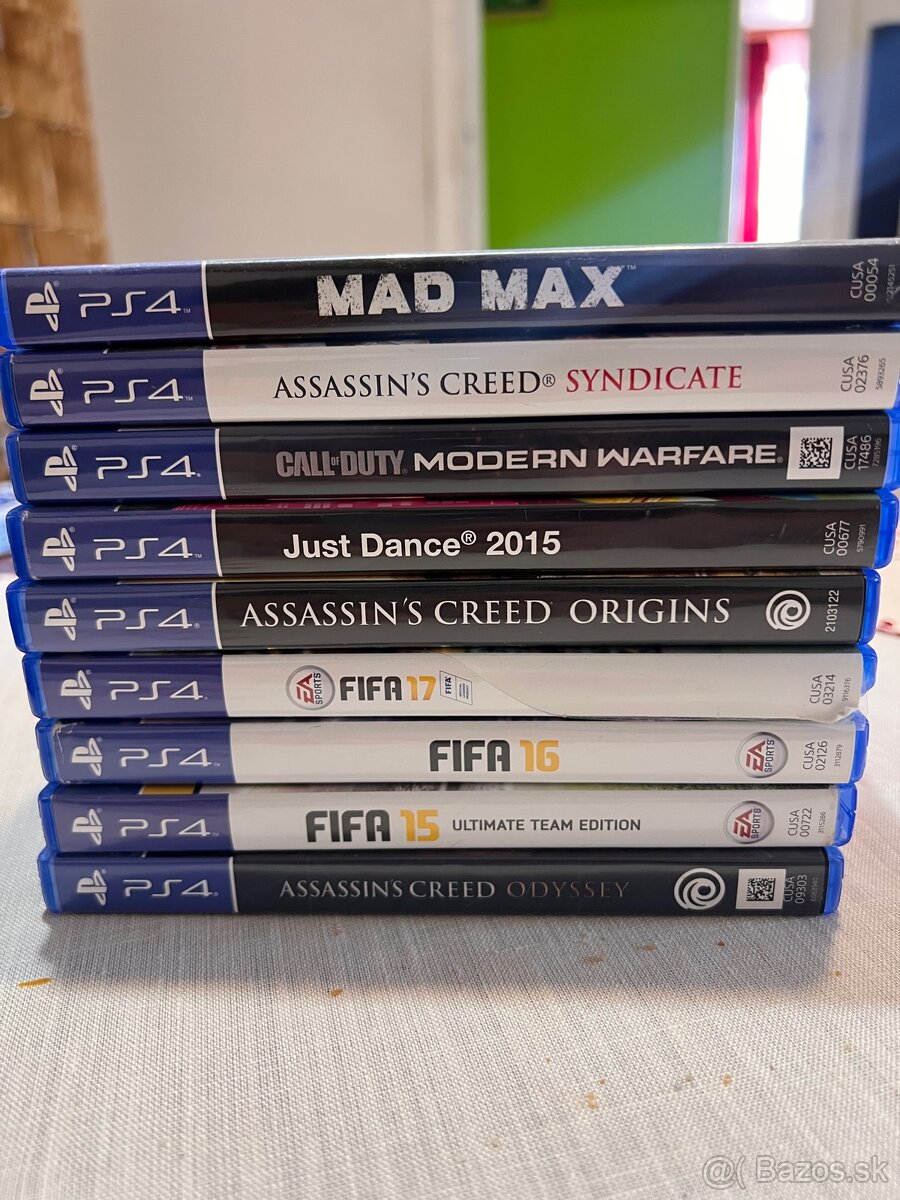 PS4 hry Assassin’s Creed, FIFA, Mad Max, COD