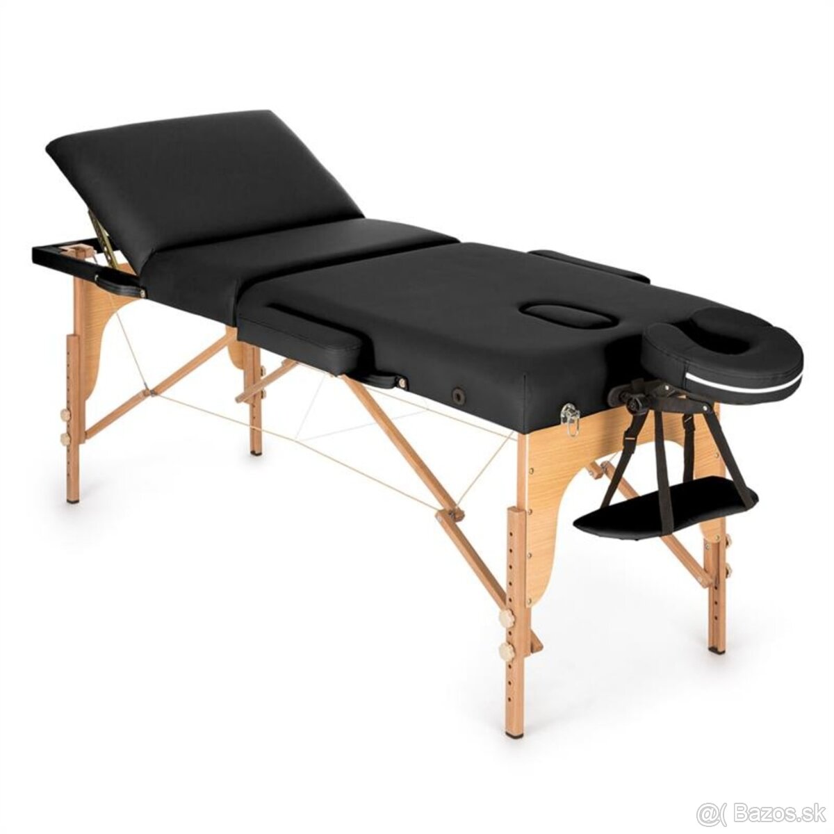 MT 500, čierny, masážny stôl, 210 cm, 200 kg, sklápací, jemn
