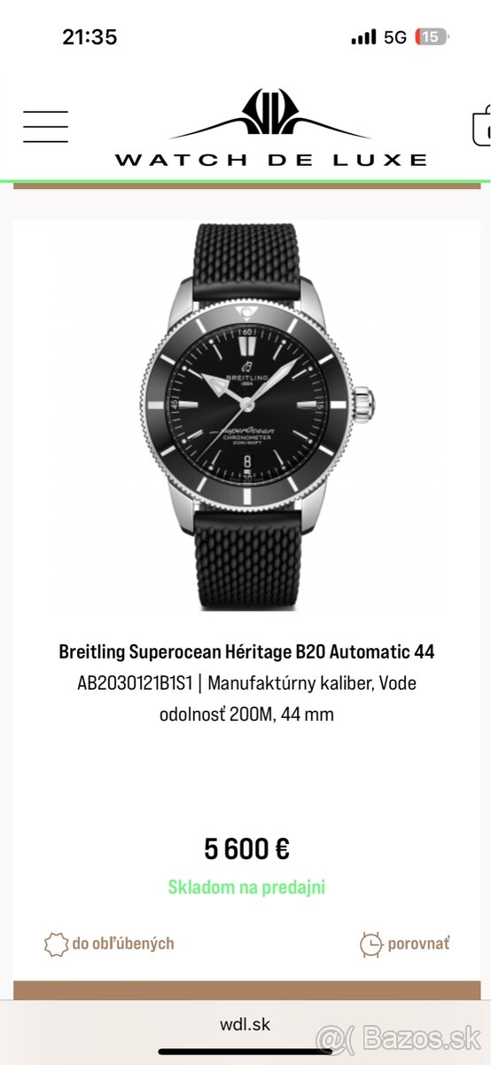 BREITLING SUPEROCEAN HERITAGE B20 AUTOMATIC 44