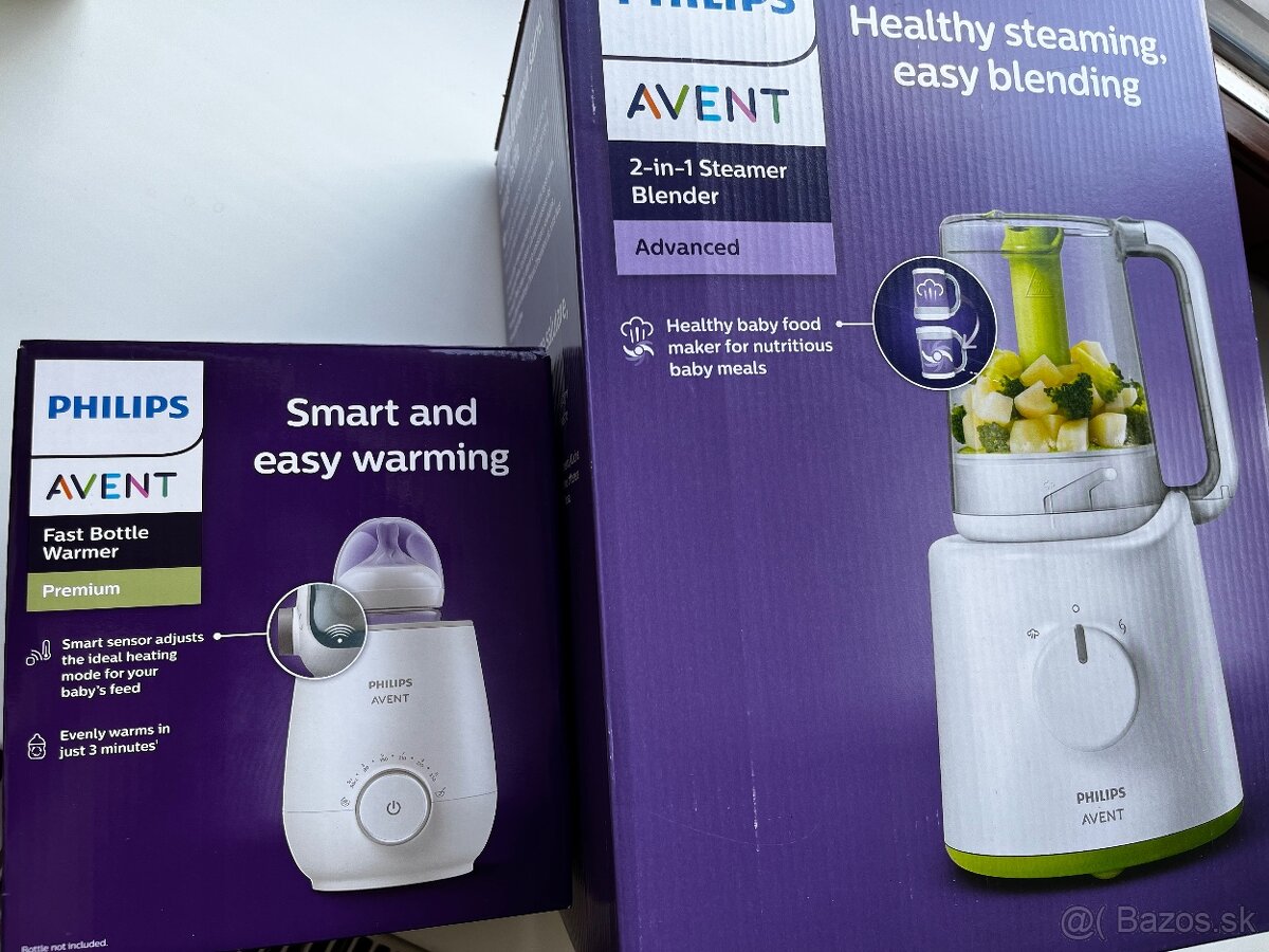 Philips Avent ohrievač fliaš+ Philips Avent parný hrniec
