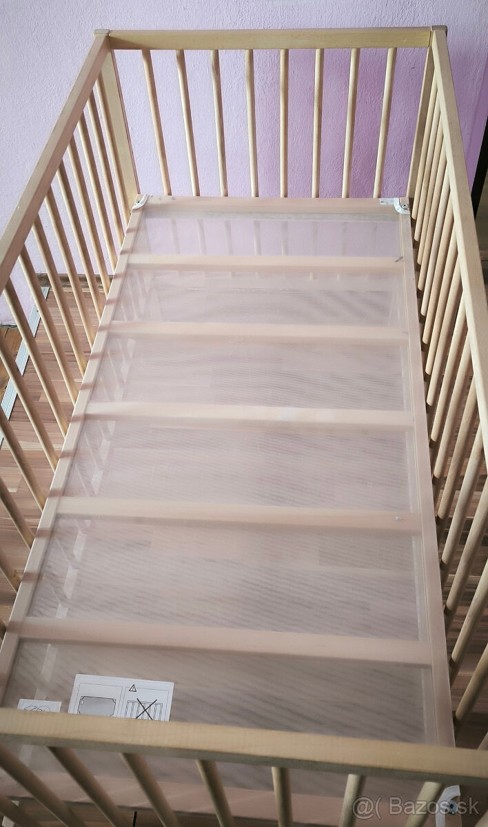 Predám IKEA detská postieľka - buk - 60x120 cm