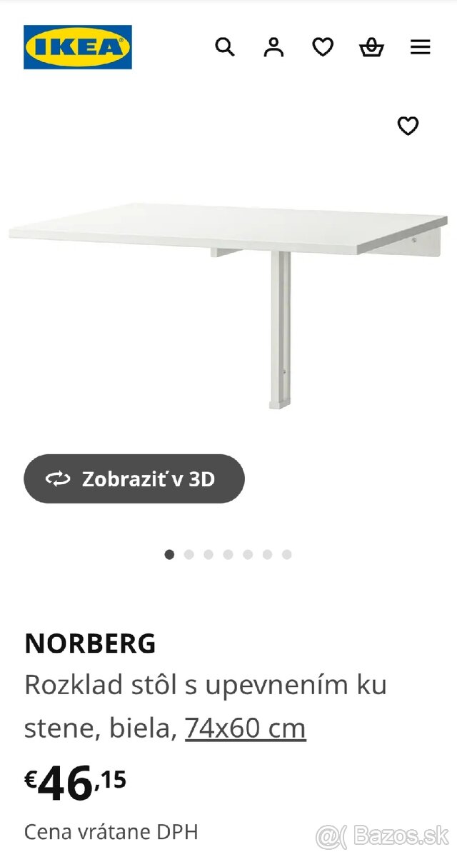 Predám skladací stôl IKEA