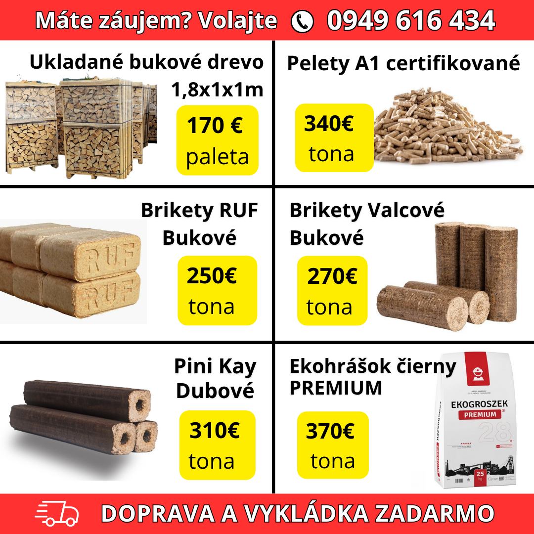 Pelety brikety ekohrášok buk - DOPRAVA ZDARMA