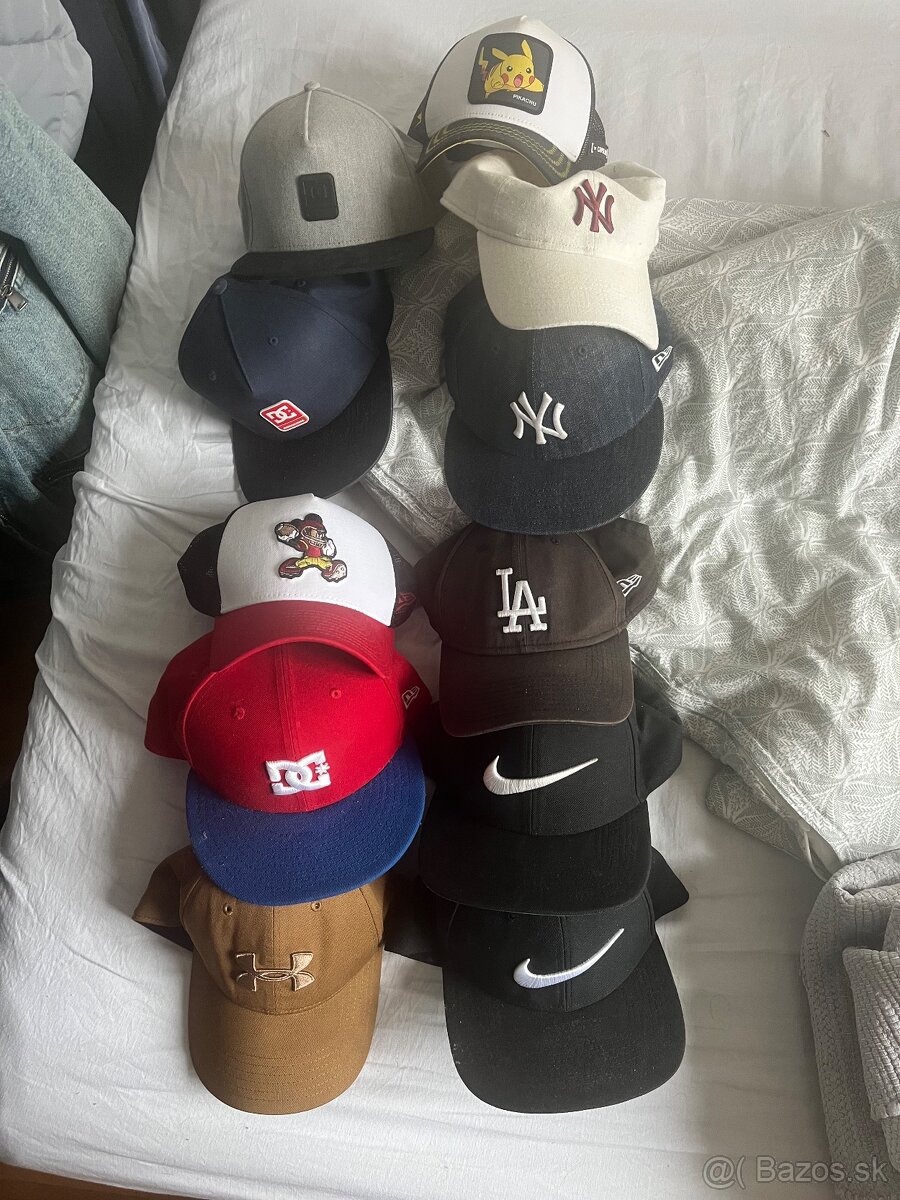 Predám šiltovky – 11 kusov rôznych značiek