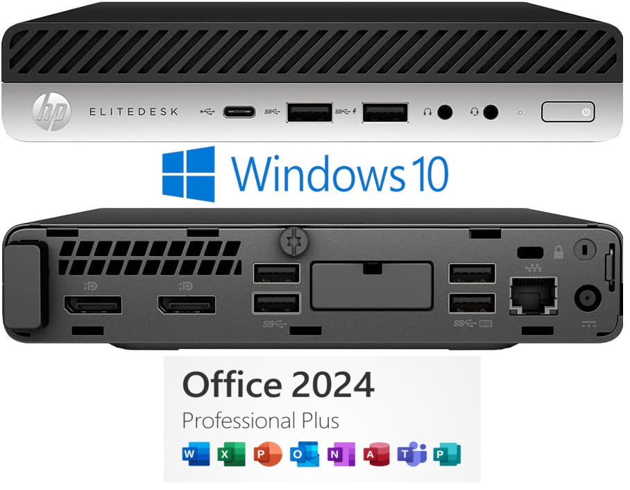 HP EliteDesk 705 G4 Mini 256GB Win 10+MS Office 24